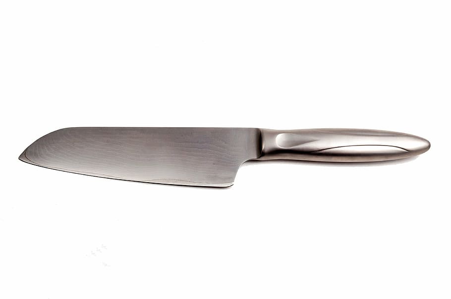 faca manuseada cinza, afiada, corte, faca, lâmina, aço, cozinha Utensílio, aço inoxidável, talheres, faca de cozinha