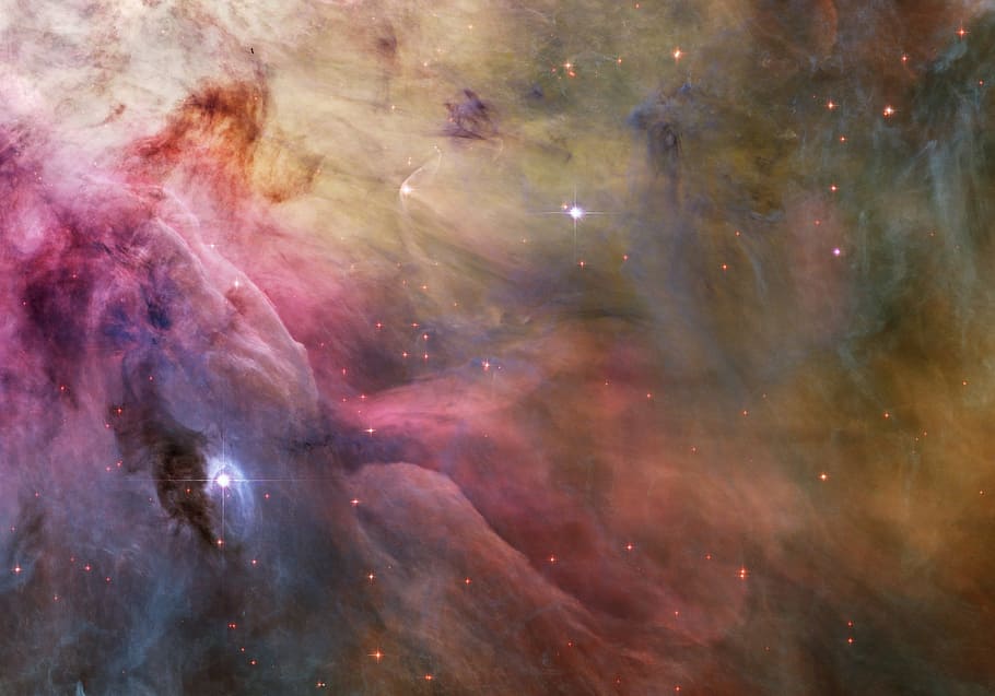 ilustrasi galaksi, orion nebula, emisi nebula, konstelasi orion, orion, ngc 1976, ngc 1982, galaksi, langit berbintang, ruang