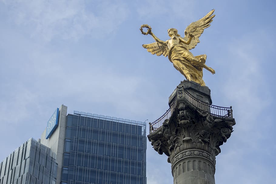 independence, angel, mexico, monument, national, sculpture, architecture, city, column, landscape