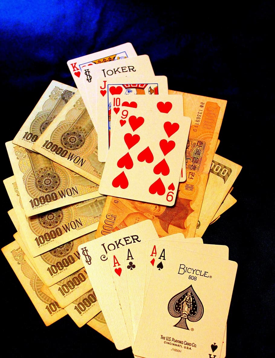 kartu, don, judi, kartu As, latar belakang hitam, bermain Kartu, keberuntungan, poker - Permainan Kartu, mata uang, Isolasi On Black