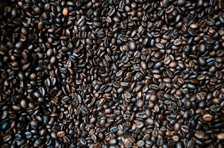 close-up photo, coffee beans, coffee, abstrack, kerinci, roasted coffee bean, scented, filling, full frame, textured
