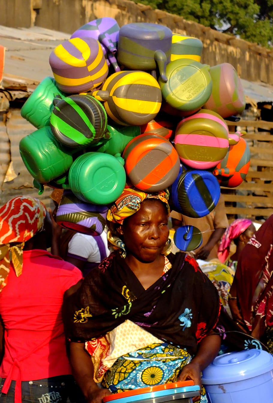 África, mujer africana, vendedora, Ghana, cultura, multicolores, personas reales, arte y artesanía, celebración, día