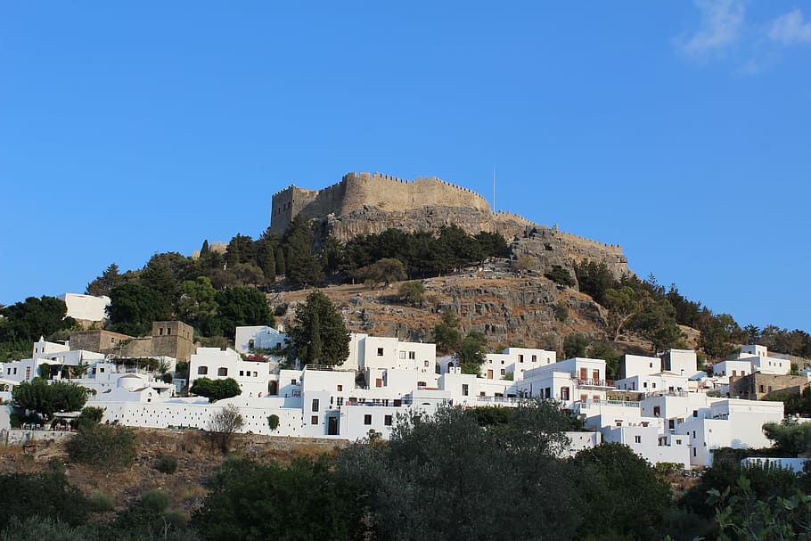 greece, rhodes island, summer, landscape, village, architecture, nature, town, building exterior, built structure