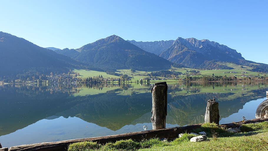 tyrol, mountains, alpine, nature, landscape, lake, rest, water, idyll, zahmer kaiser
