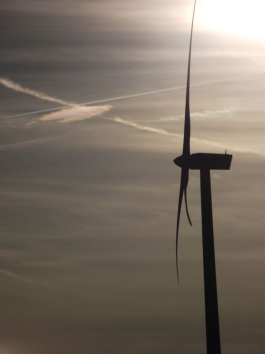 Wind Power, Wind Energy, Clouds, sky, pinwheel, landscape, energy, current, power generation, wind turbine