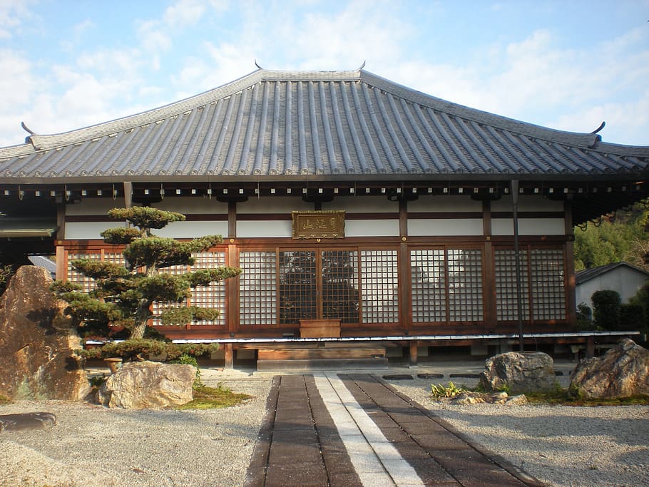 Kyoto, Jepang, Kuil, Bonsai, Zen, arsitektur, asia, budaya, Struktur dibangun, Eksterior bangunan