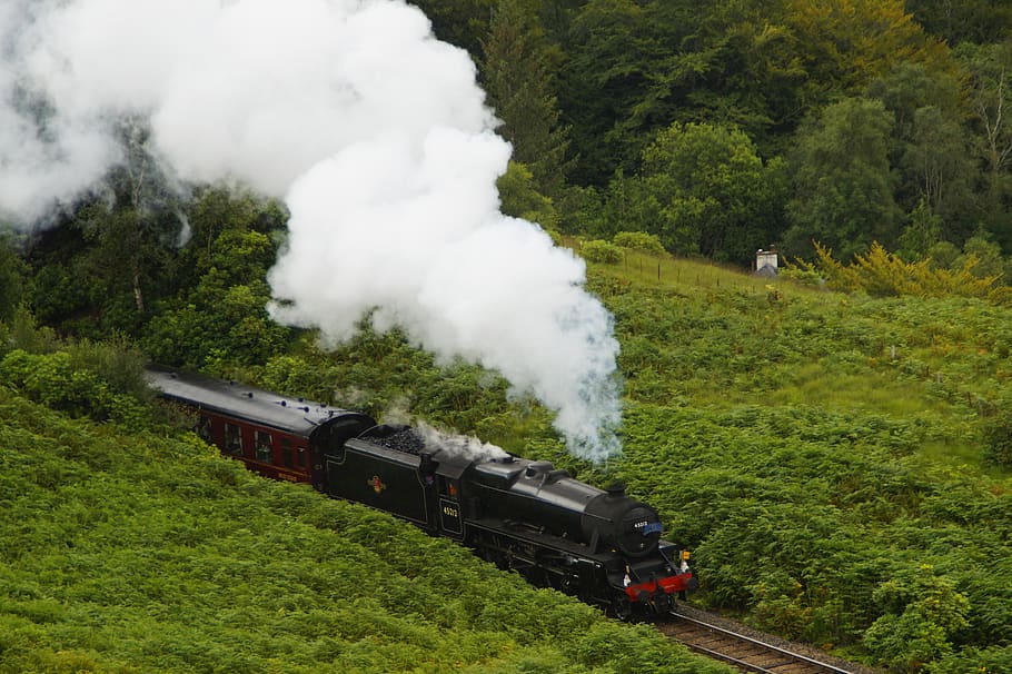 hogwarts express, railway, train, steam, steam locomotive, scotland, old, transport, travel, rail traffic