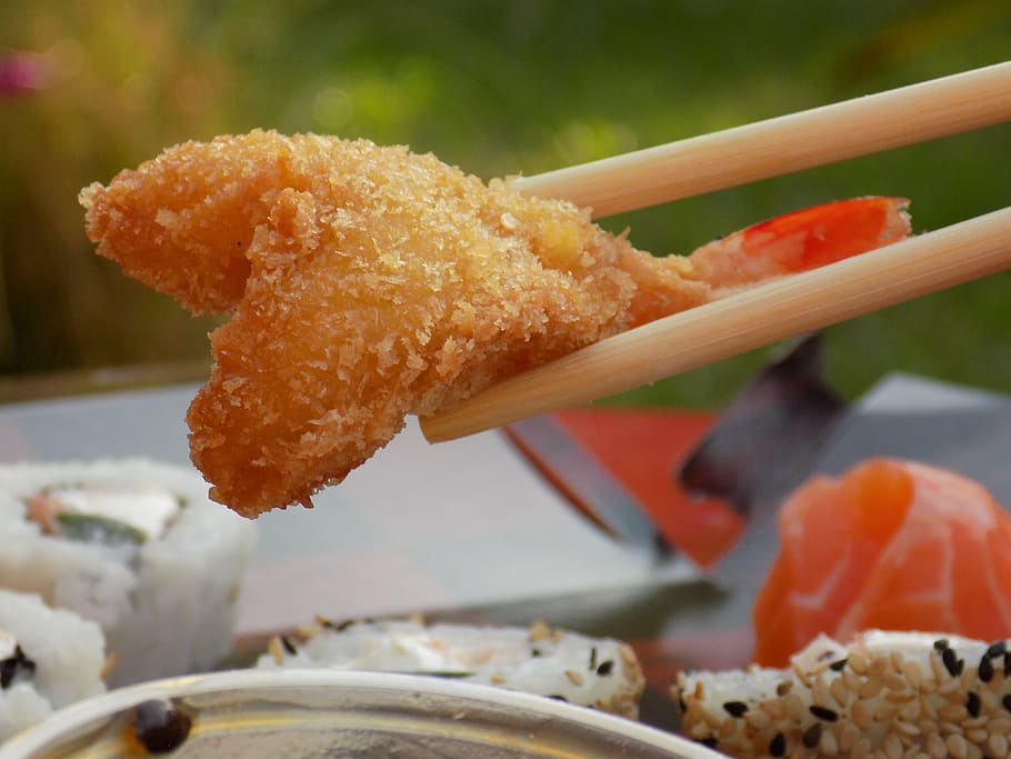 shrimp, lobster, sushi, sauce, food, japanese food, fried, restaurant, kitchen, asia