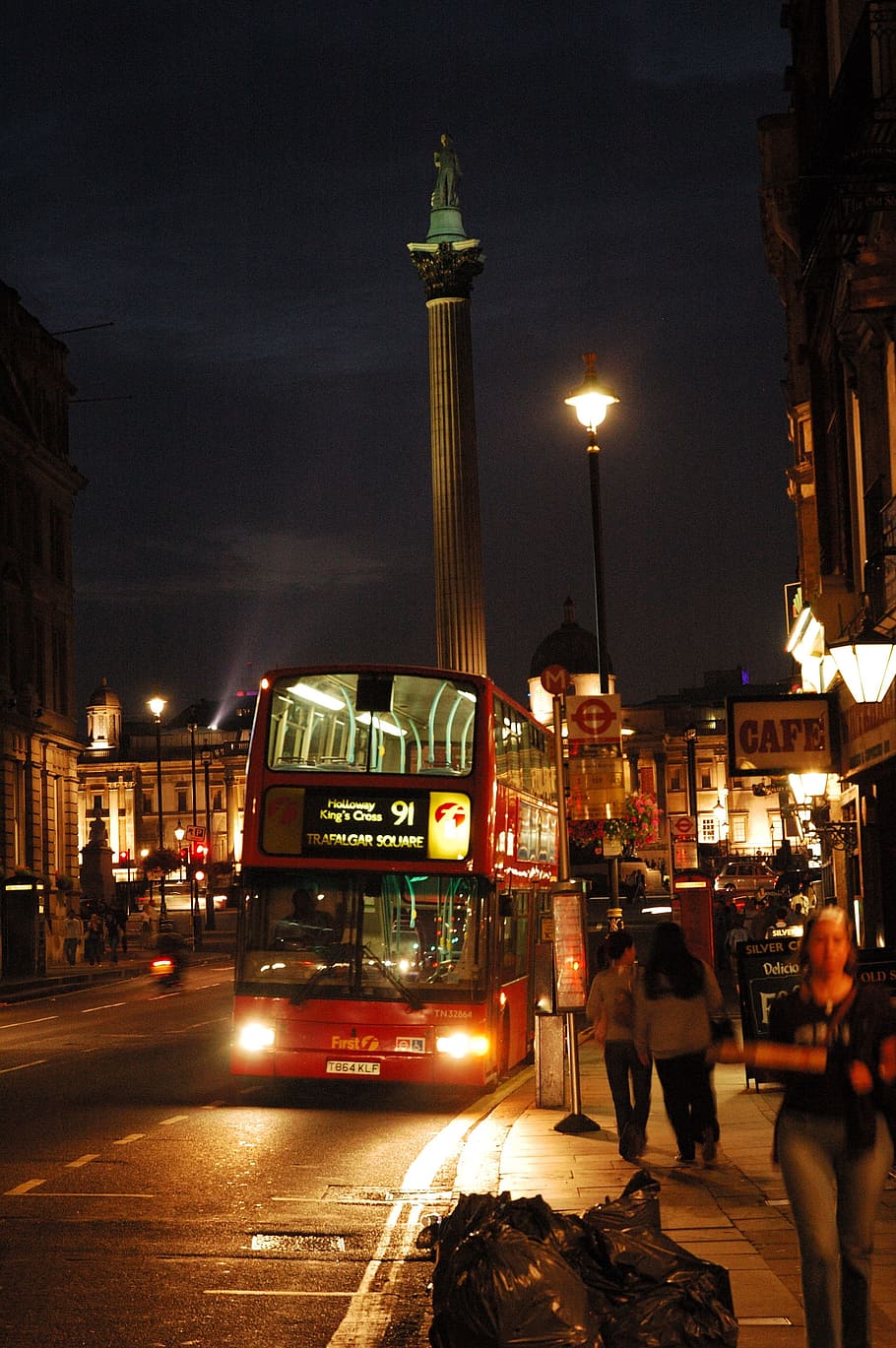 London, Bus, Night, london, bus, street, urban Scene, people, illuminated, city, car