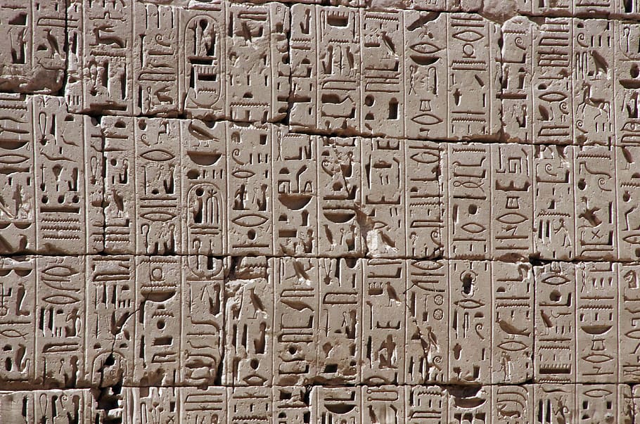 egypt, medinet-habu, temple, hieroglyphs, wall, antique, archaeology, history, culture, heritage