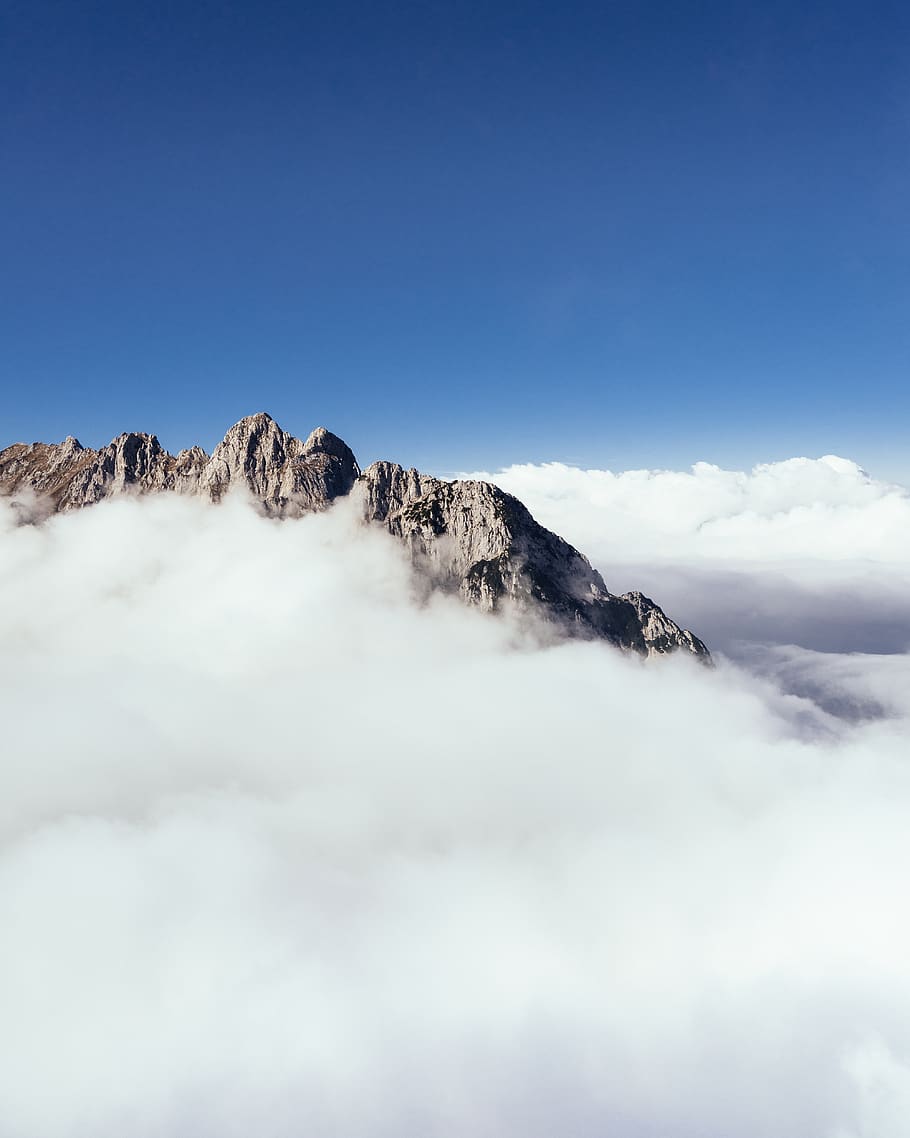 pegunungan Alpen, alpine, Austria, Jerman, Swis, pegunungan, pemandangan, awan-awan, kabut, puncak