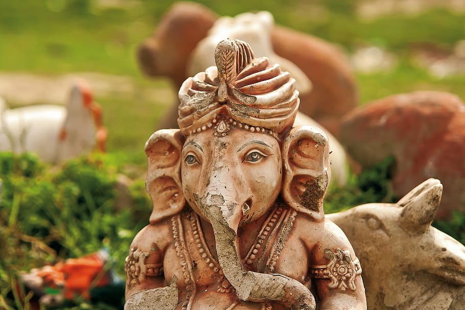 estátua de gueixa, ganesha, deus, viagem, indiano, hindu, hinduísmo, elefante, tradicional, cultura