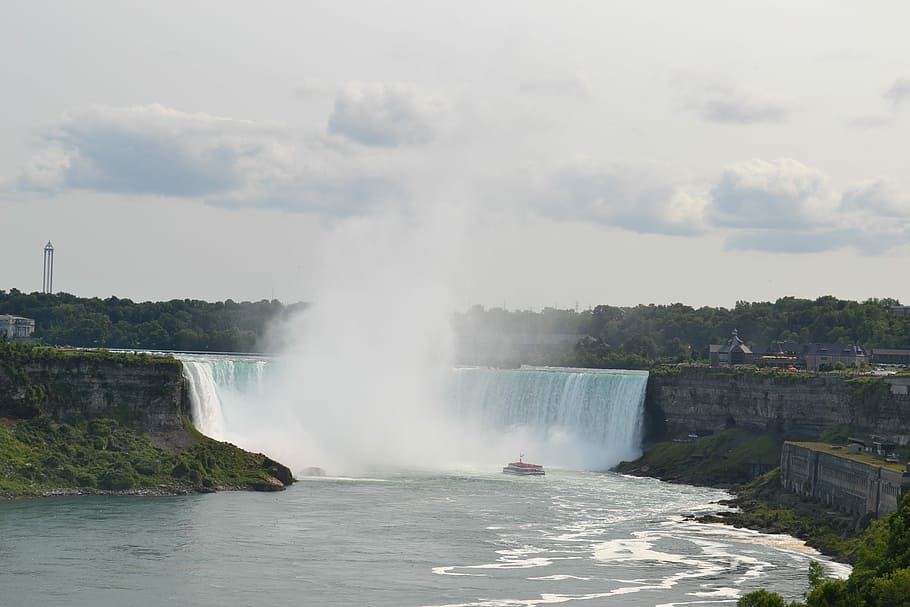 Waterfall, Canada, Niagara, niagarafall, nature, mist, water, hydro, publicpalce, border