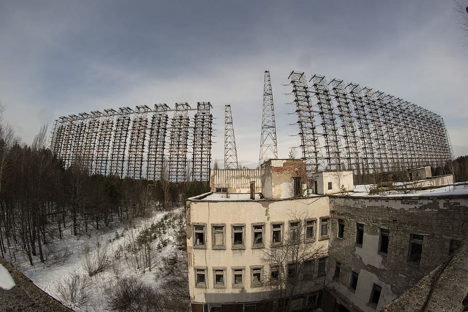 radar, chernobyl, pripyat, energia nuclear, complexo de duga, defesa, sistema, pica-pau, no horizonte, antena