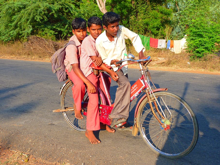 Children, Bike, cycling, two people, bicycle, togetherness, full length, heterosexual couple, transportation, young men