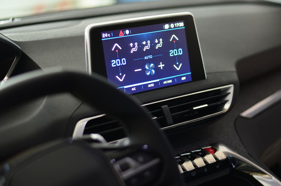 the interior of the, auto, cockpit, peugeot, modern, speedometer, transportation, technology, dashboard, mode of transportation