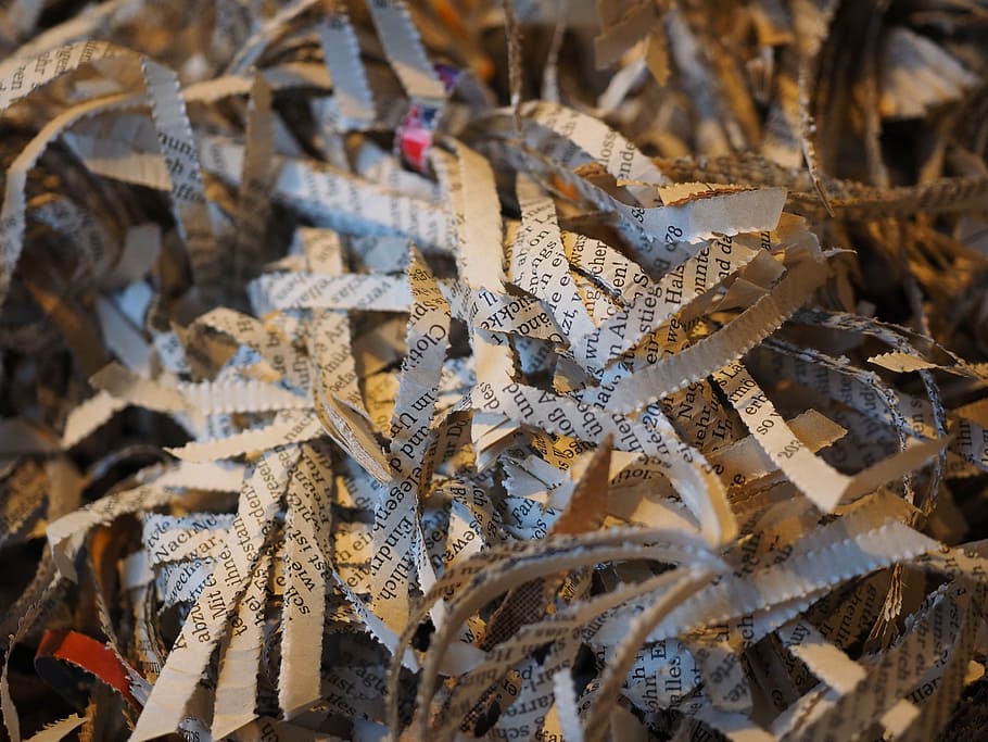 closeup, newspapers, shredder, crushed, paper, flakes, paper strip, shredded, shredding, stripes