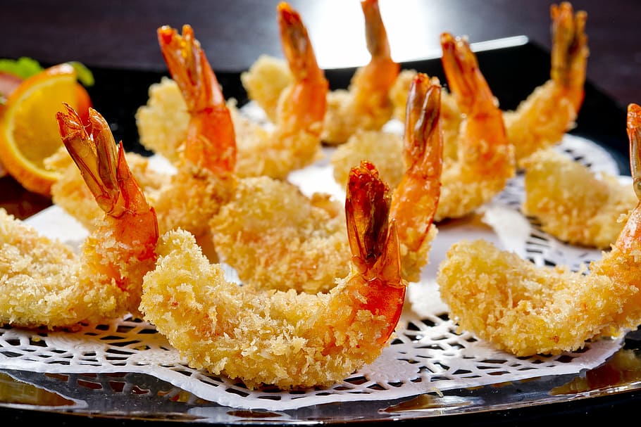 fried, shrimps, white, surface, korean cuisine, food, shrimp, appetizer, restaurant, lunch