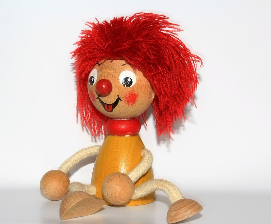 pumuckl, figure, toys, children, cute, holzfigur, red hair, wood, funny, wooden figures