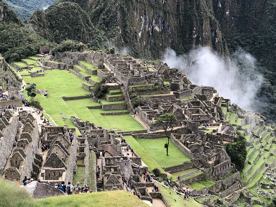 Machu Picchu, Peru, Inca, velho, montanha, ruínas, Machu, antigo, história, planta