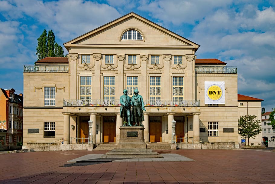 german, national theater, weimar, thuringia germany, germany, old town, places of interest, culture, friedrich, schiller