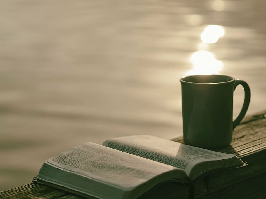 mug, book, plank, pages, sheet, novel, bible, verses, chapter, cup