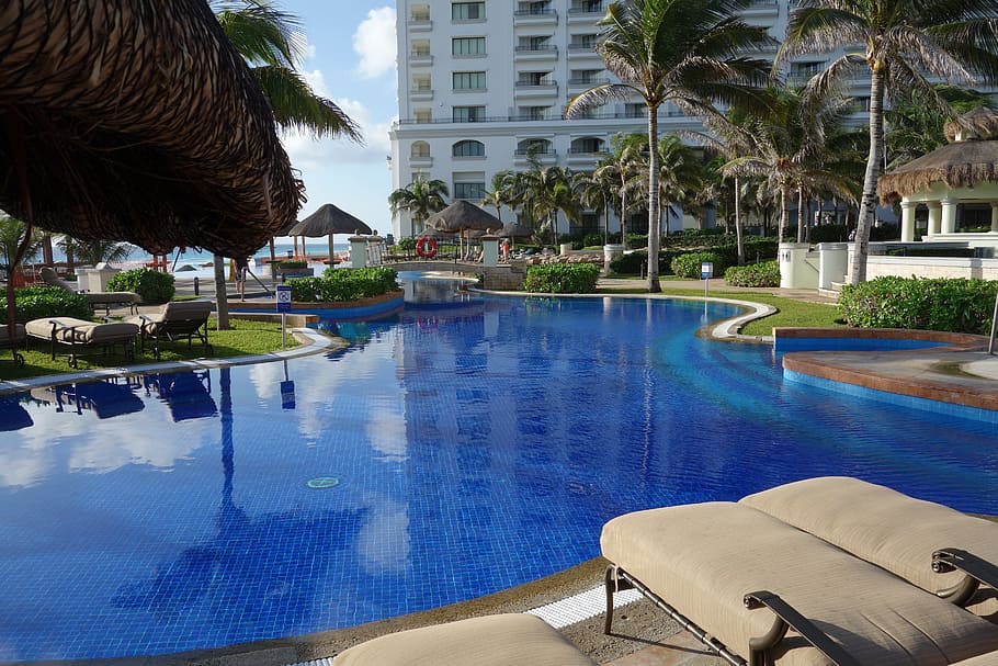 Cancun, Pool, Holiday, Rest, air, kolam renang, eksterior bangunan, refleksi, arsitektur, struktur yang dibangun