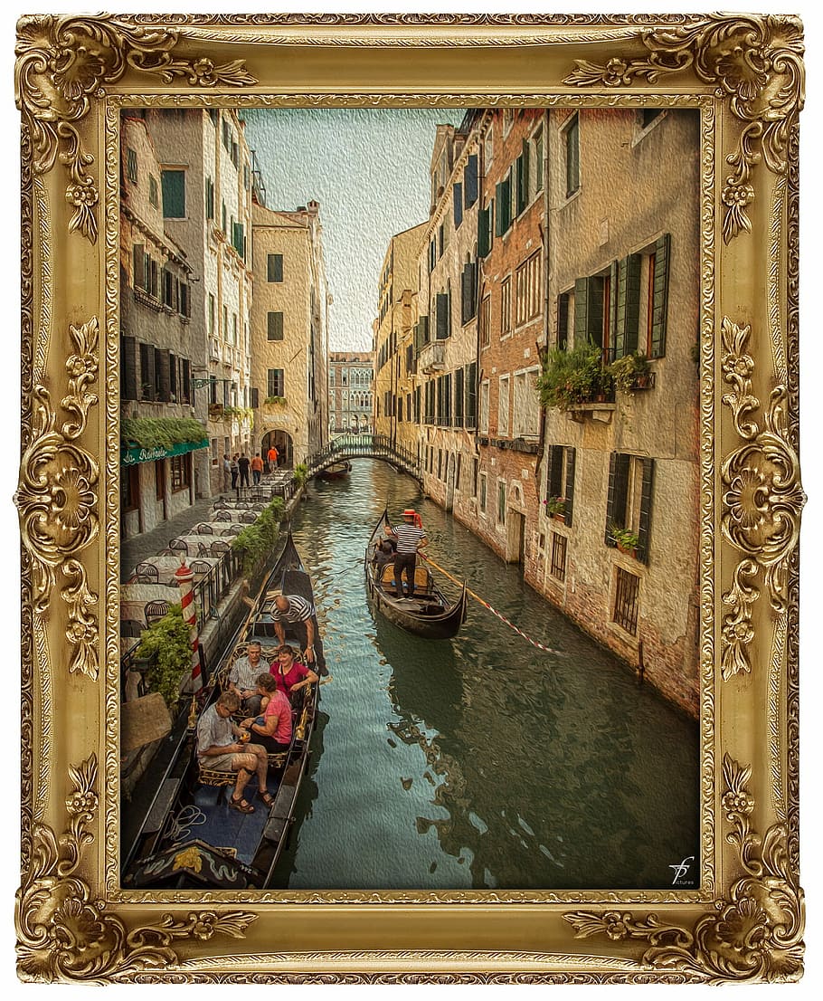 venezia town, digital, photography, Venezia, Town, Digital Photography, gondola - traditional boat, travel destinations, canal, architecture