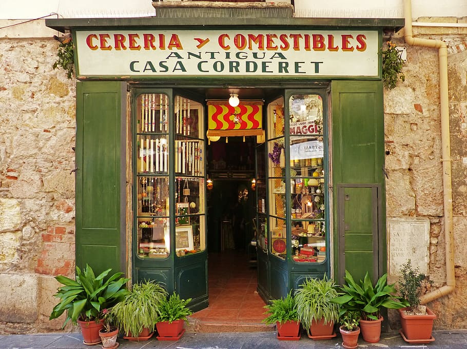 Chandlery, Traditional, Shop, ancient trade, showcase, voltes haberdashery, tarragona, entrance, door, food and drink