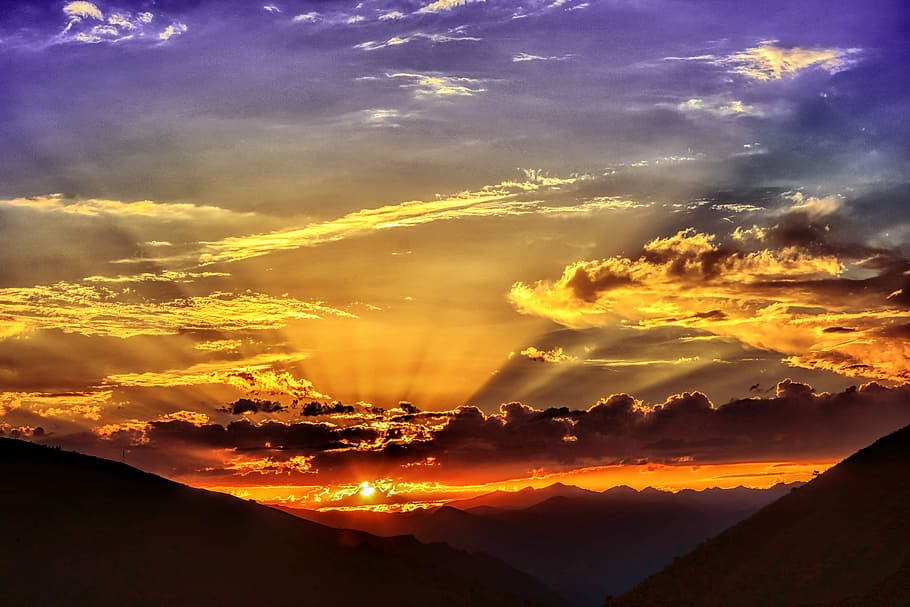 clouds, golden, hour, sunset, dawn, nature, mountain, turkey, landscape, kaçkars