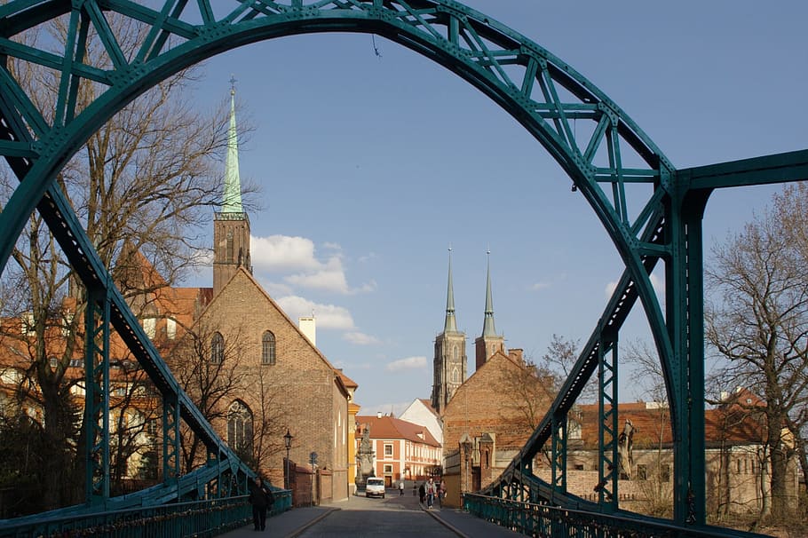 Wroclaw, Poland, Ostrów Tumski, dom bridge, architecture, built structure, history, day, outdoors, building exterior