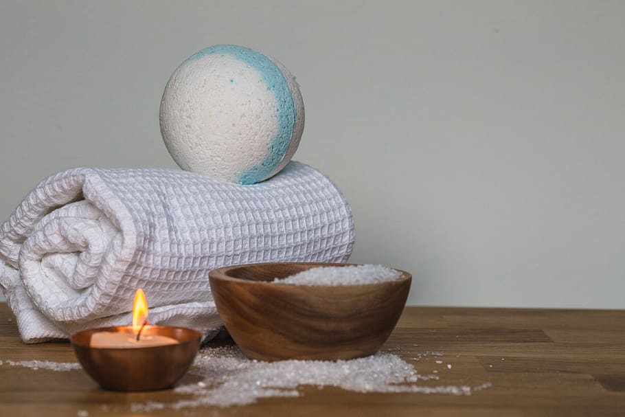 candle, cloth, ball, styro foam, indoors, still life, table, close-up, bowl, nature
