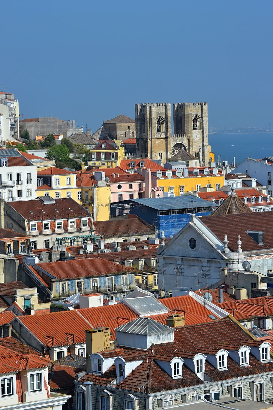 portugal, lisboa, cidade, ponto de vista, decadente, cor, arquitetura, exterior do edifício, estrutura construída, construção