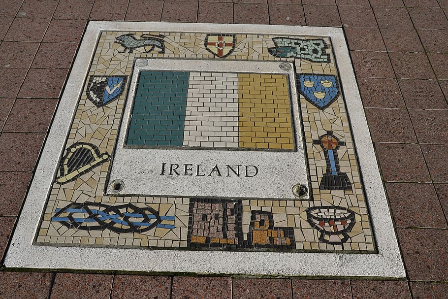Irlanda, equipo, emblema, bandera, emblema del equipo, símbolo, nación, irlandés, icono, país