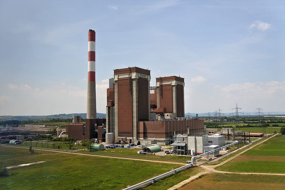 the power plant dürnrohr, thermal power plant, block, flue, chimney, built structure, architecture, building exterior, sky, factory