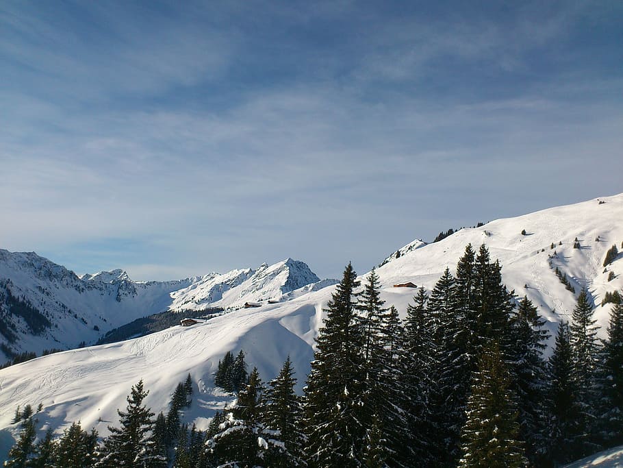 salju, musim dingin, dingin, selandia baru, fieberbrunn, di lereng, gletser, alpine, austria, pegunungan