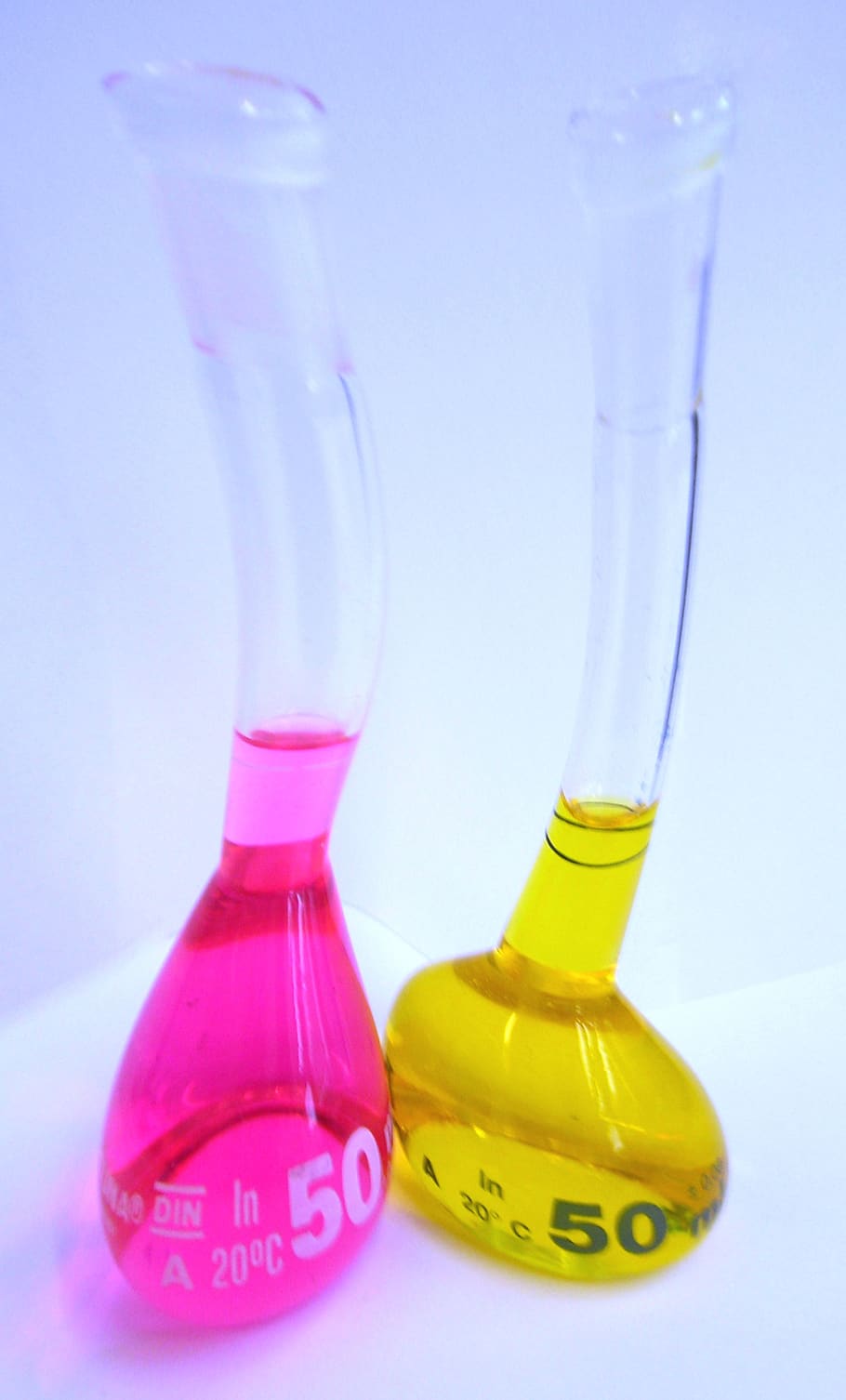 chemistry, laboratory, toxic, glass, piston, red, yellow, interactive, cheerful, studio shot