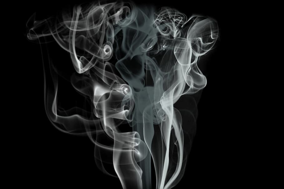 煙, 空気, 黒, 背景, アートワーク, 渦巻き, 抽象, デジタルアート, 黒の背景, スタジオショット