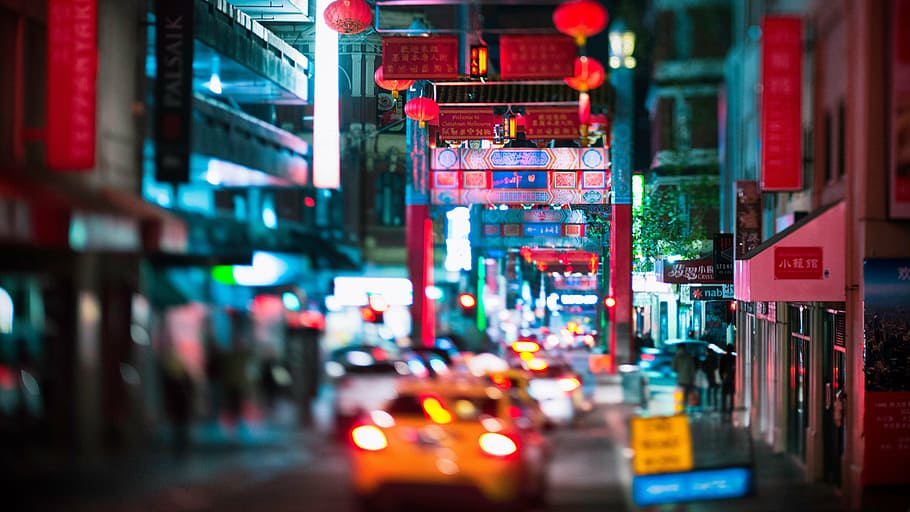 red paper lanterns, chinatown, urban, business, travel, chinese, oriental, melbourne, australia, victoria
