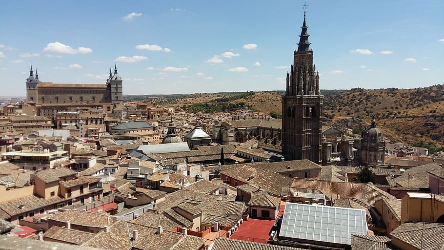 toledo, old town, castile - la mancha, panoramic, church, architecture, europe, cityscape, cathedral, famous Place