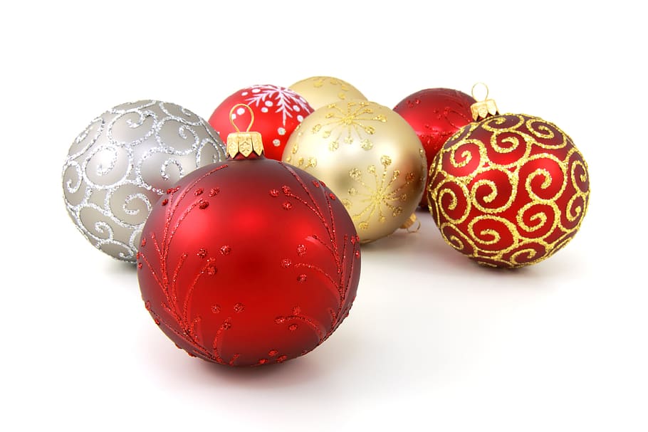 lote de adornos de colores variados, bolas, adornos, celebración, navidad, decoración, adorno, diciembre, decorar, brillo