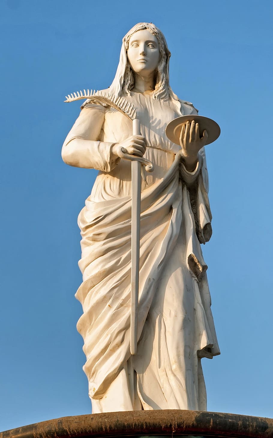 Santa Lucia, Sculpture, Monument, Statue, artistic, religious, memorial, sky, low angle view, female likeness