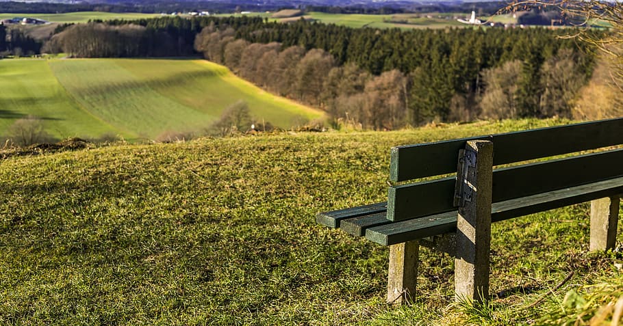 landscape, bavaria, bank, rural, view, beautiful, green, trees, forest, height