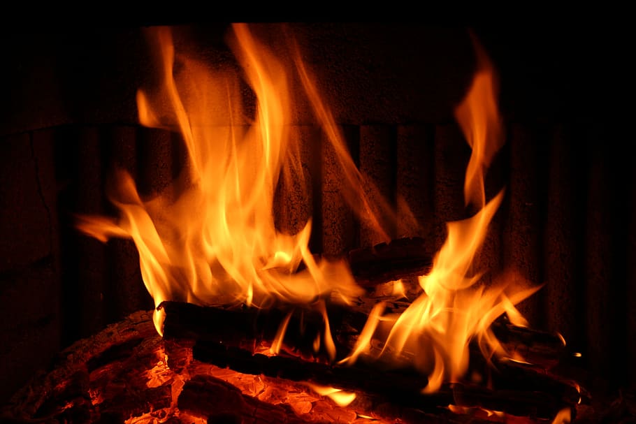 fire, embers, flame, barbecue, fireplace, risk, burn, hot, heat, glow