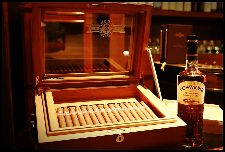 smoking, cigars, tobacco, montecristo, ba na, cuba, whiskey, spirit, bowmore, l-kor