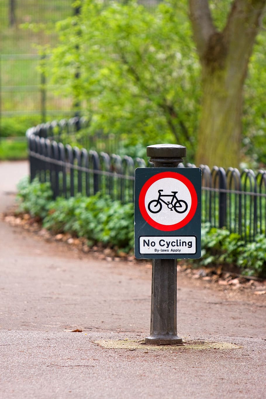 Cycling, Sign, Signage, Symbol, no cycling, park, icon, warning, bikes, bicycles