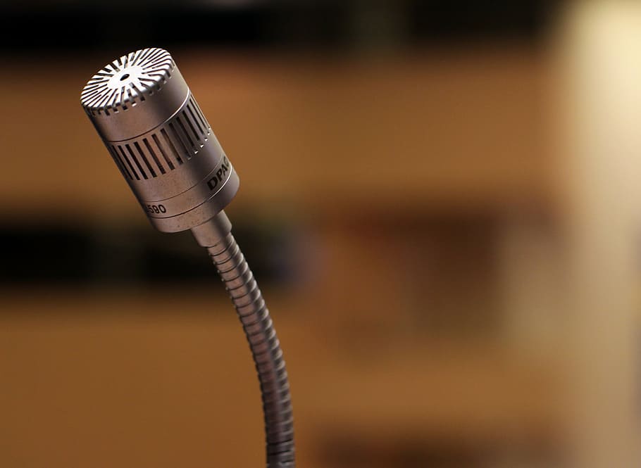 grey, table microphone, closeup, photography, microphone, speech, lecture, speakers, occurs, speaker