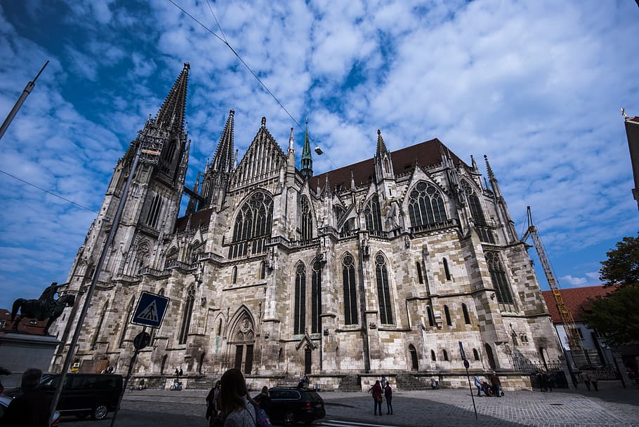 saint peter's cathedral, the cathedral of st peter, regensburg, cathedral, germany, st peter cathedral, gothic, architecture, built structure, building exterior
