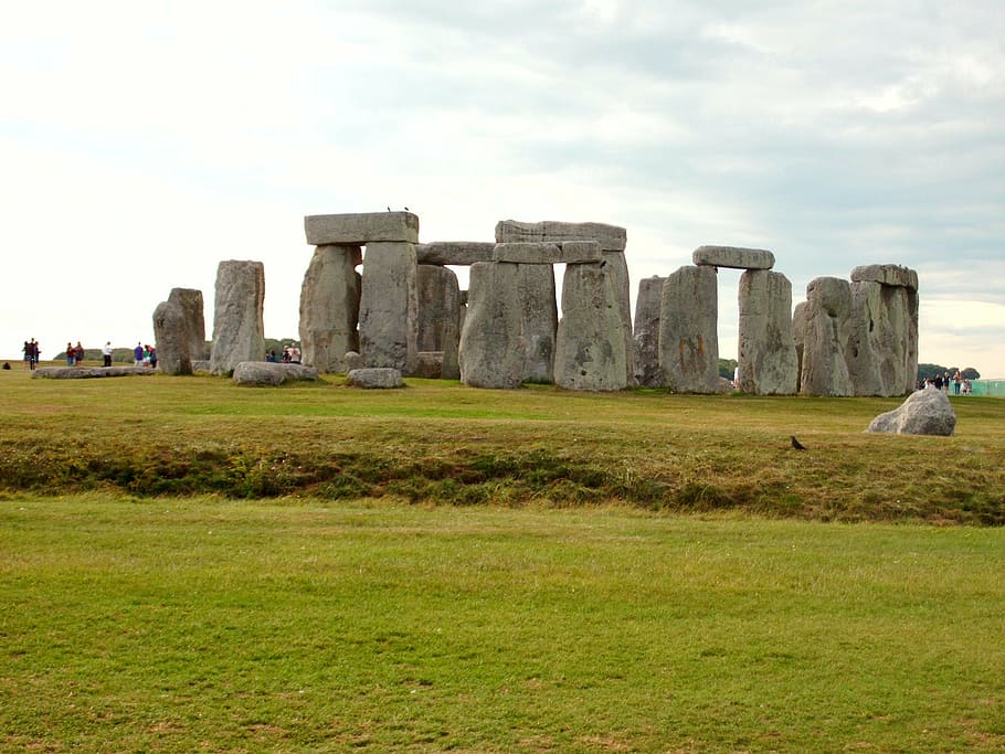 Inggris, stonehenge, situs megalitik, batu kuno, gambaran besar, arsitektur, pariwisata, perjalanan, langit, struktur yang dibangun