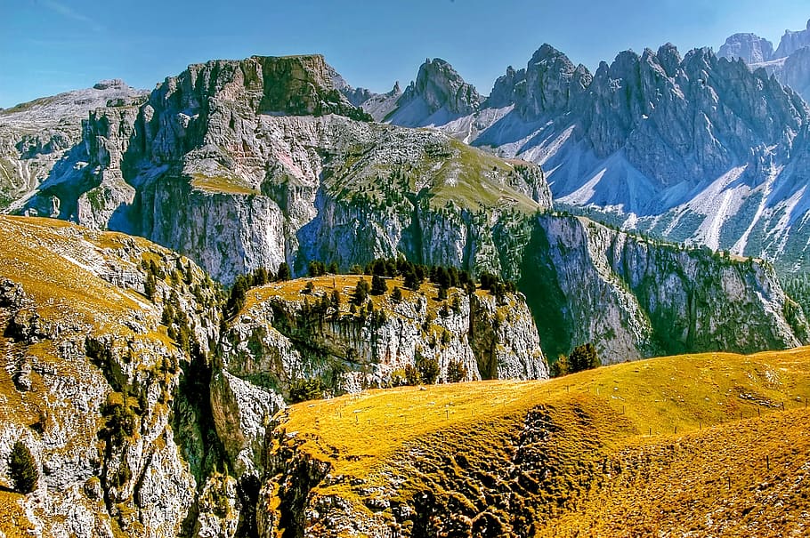high, rise photo, mountain, dolomites, mountains, italy, south tyrol, alpine, hiking, unesco world heritage